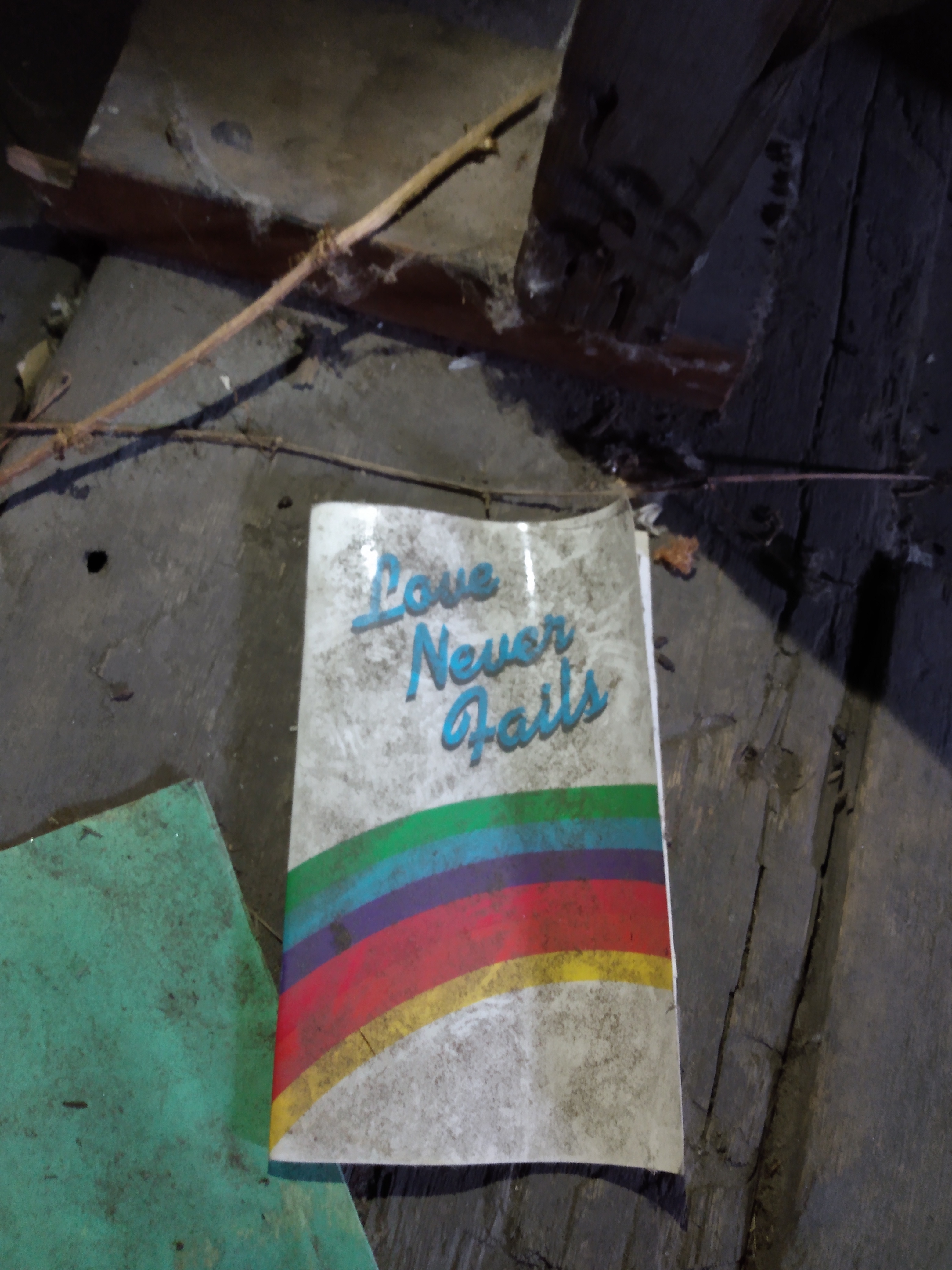 pamphlet titled: love never fails!